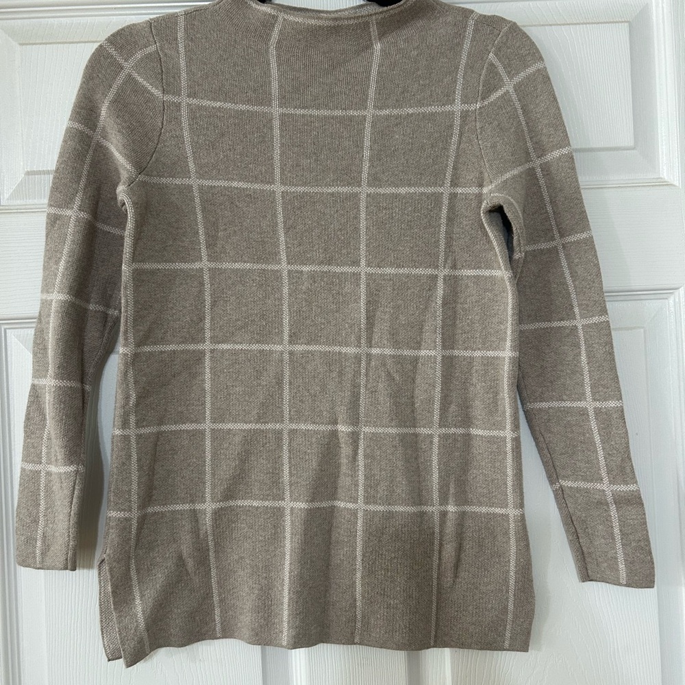 LOFT Tan Plaid Sweater
